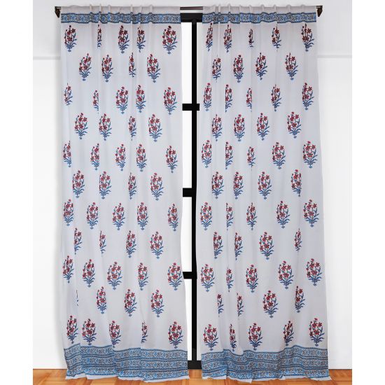 Nargis Curtain - Orange/Blue